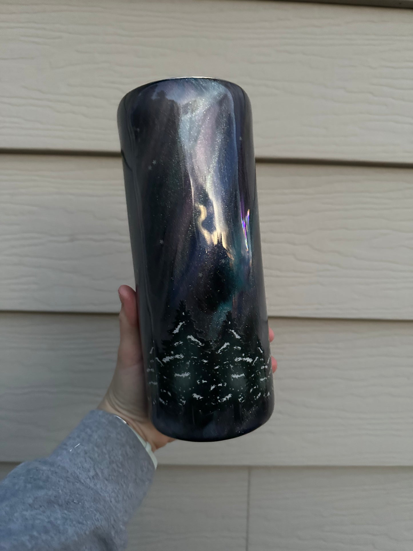 30 ounce Thick Northern Lights Tumbler-Glows in the dark