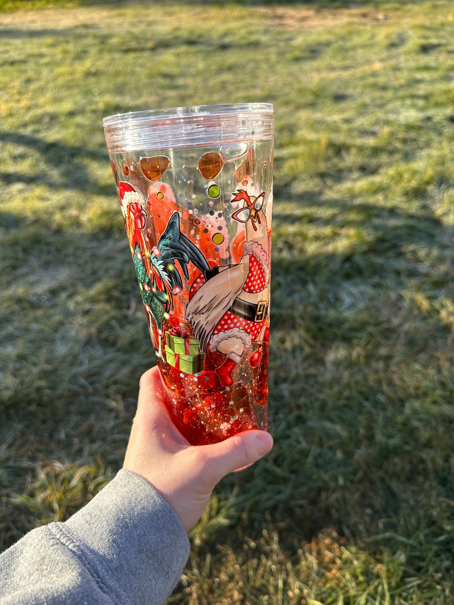 24 ounce Chicken Peach Lava Acrylic Tumbler