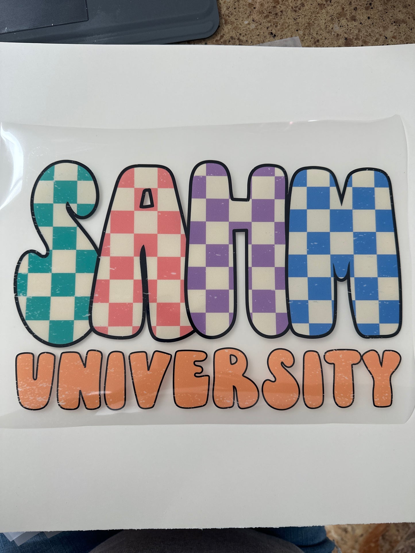 SAHM University Shirt Transfer