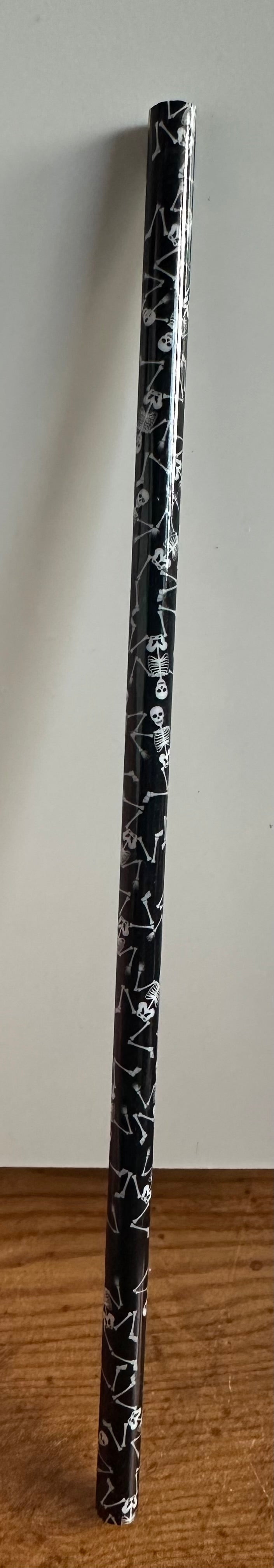 Black Skeleton Straw