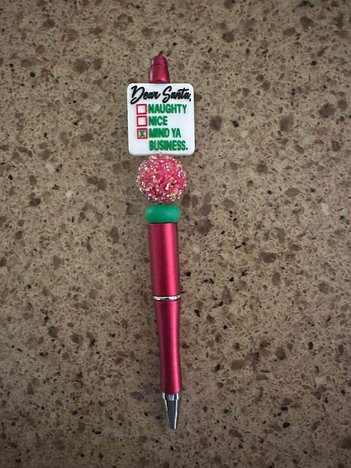 Red Santa Mind Ya Business Pen