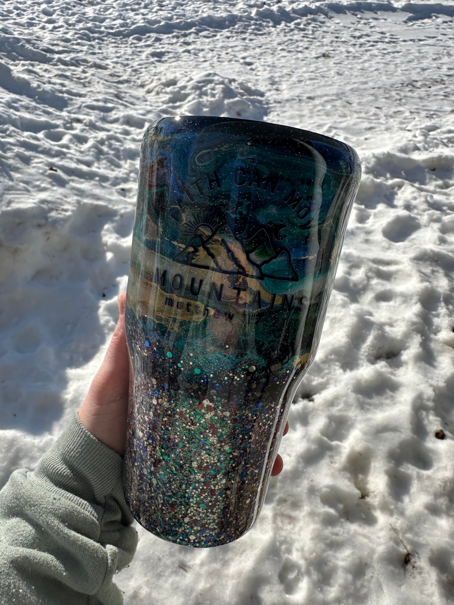 30 ounce tumbler- Faith can move mountains