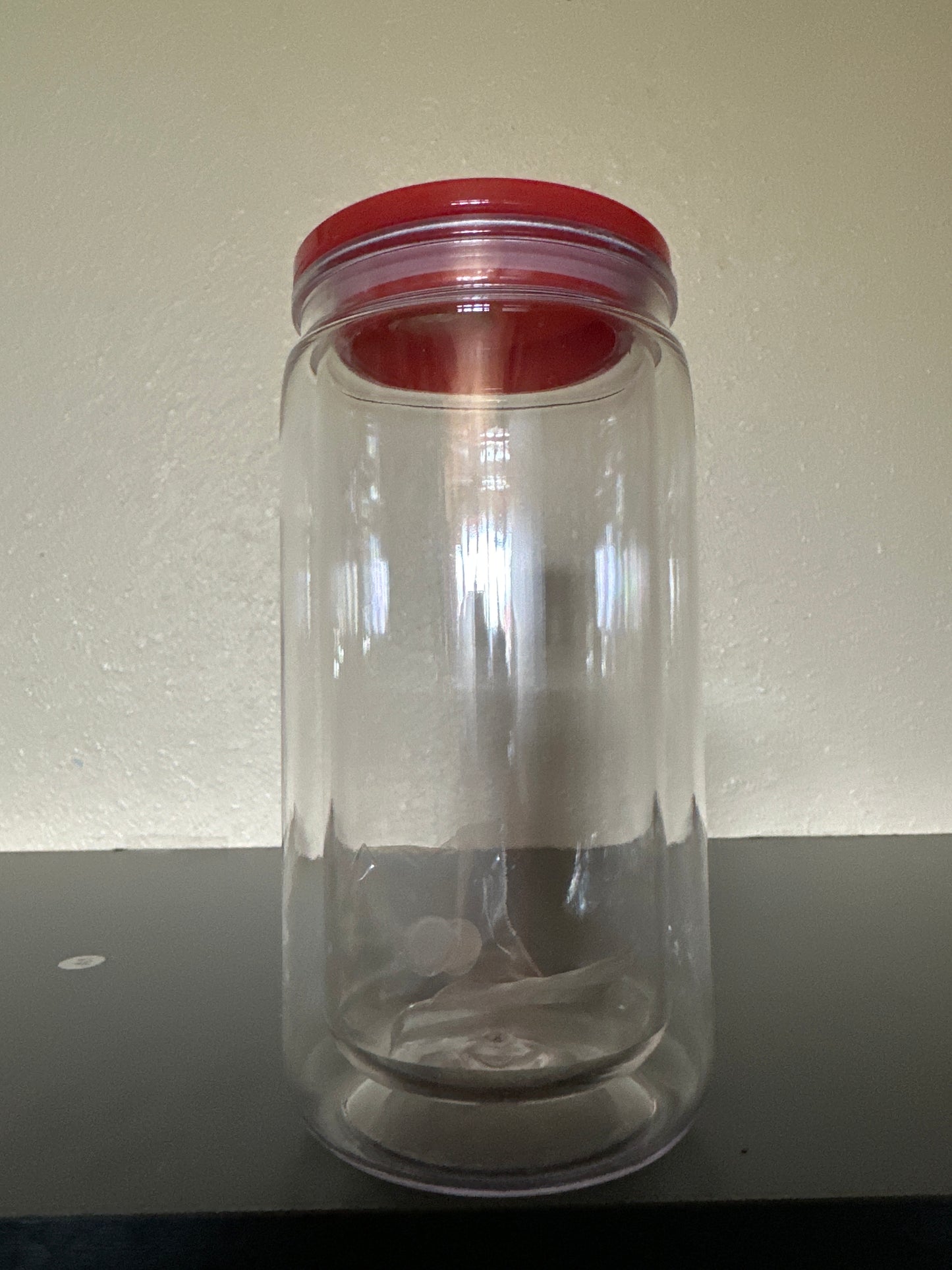 16 ounce acrylic tumbler-red lid