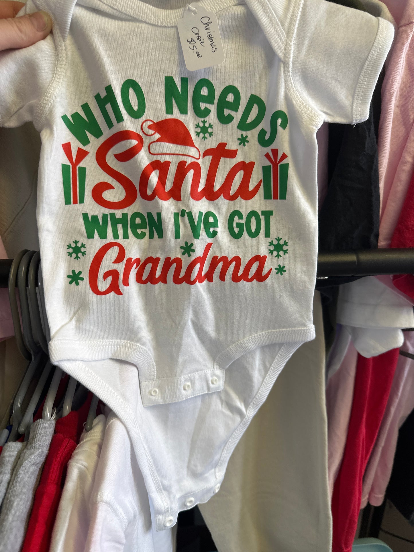 Rabbit Skins Brand Onsie-Grandma 6 months White