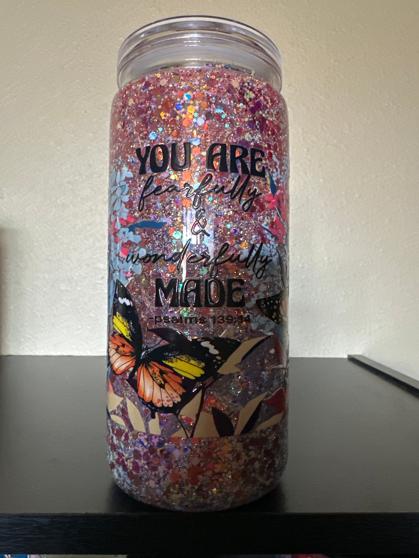 Fearfully and Wonderfully Made 20 ounce suspended acrylic tumbler