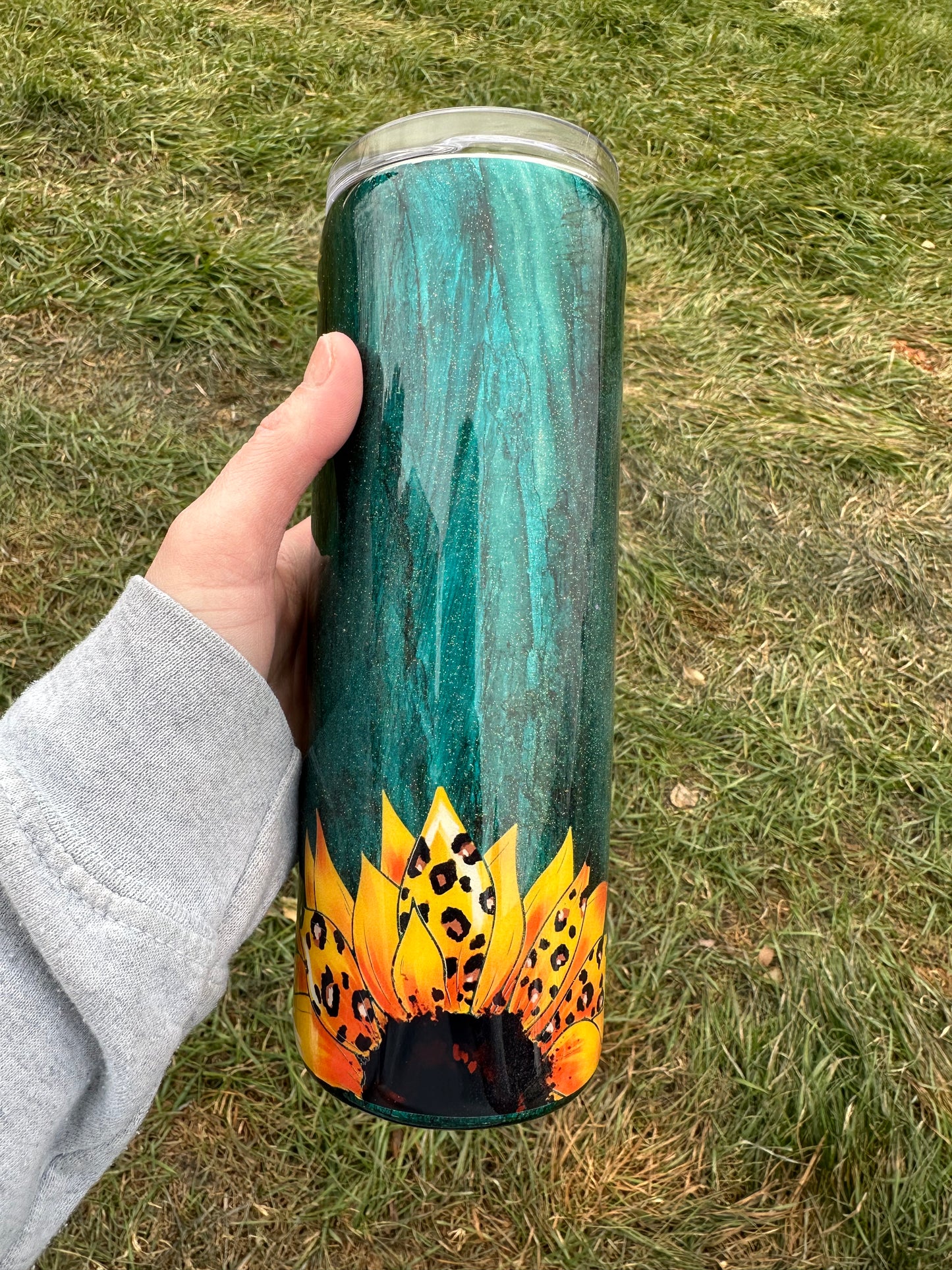 20 ounce Skinny Sunflower Epoxy Tumbler
