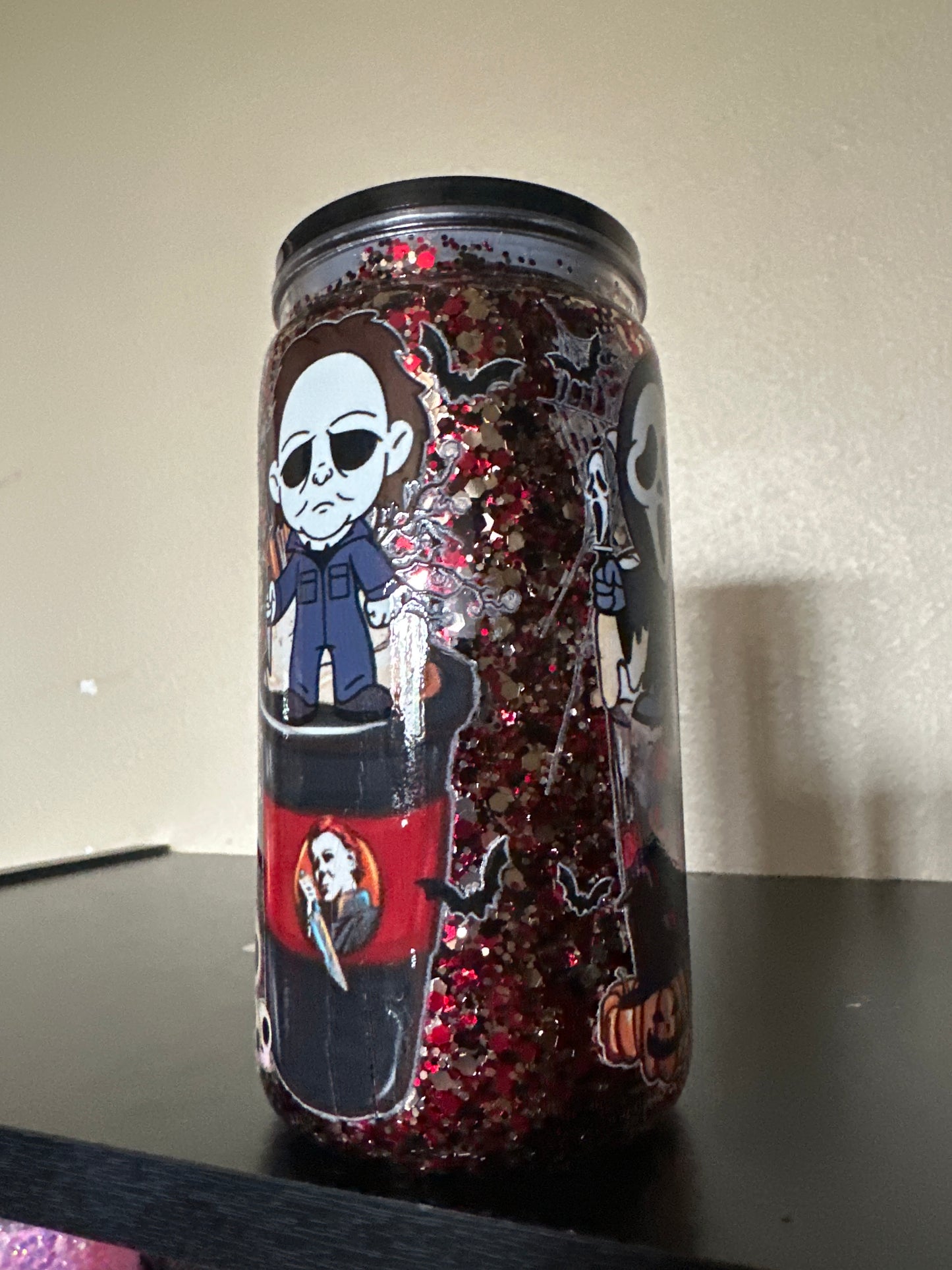 Creepy suspended 16 ounce acrylic tumbler-discount for crack in decal