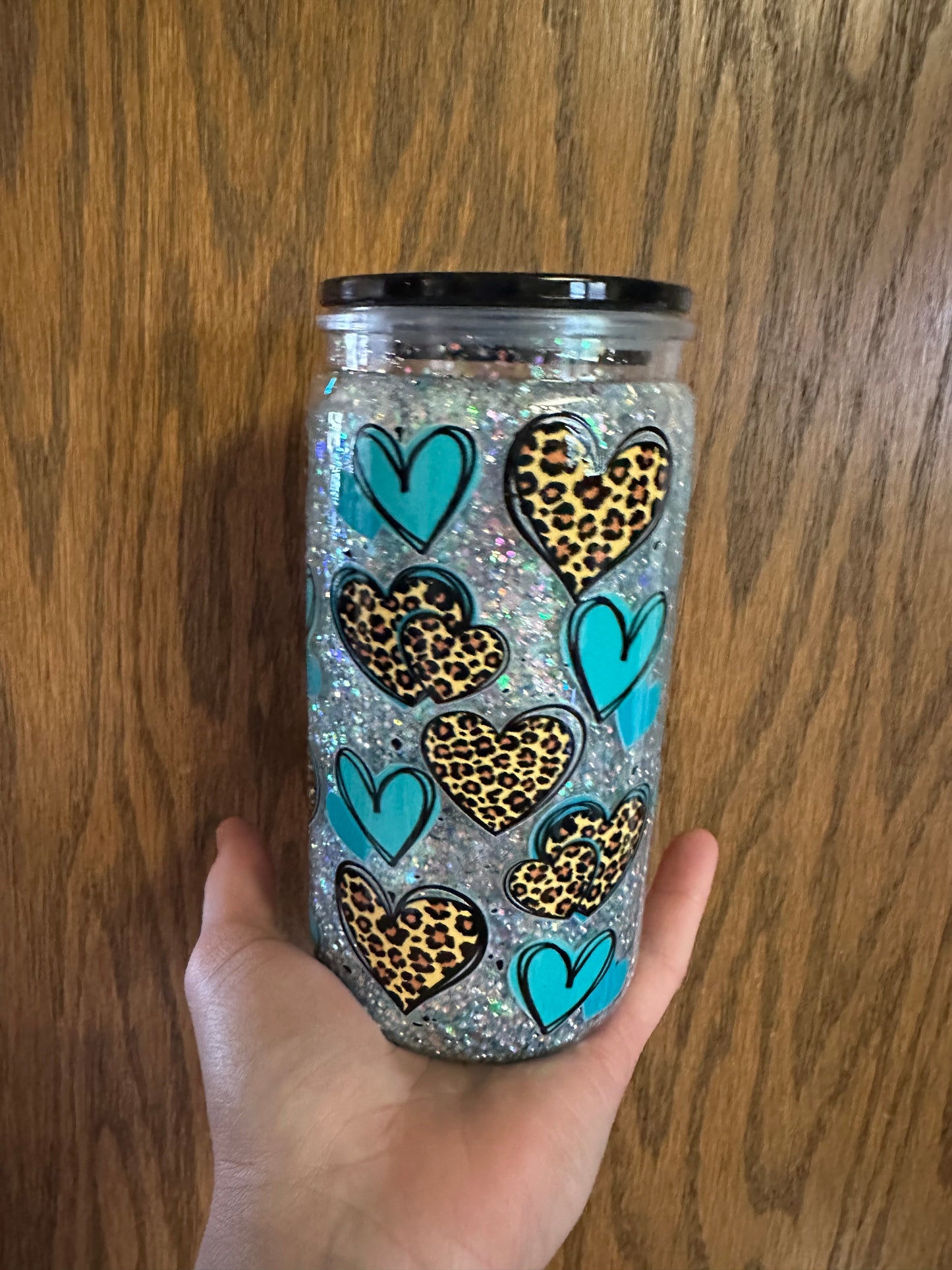 16 ounce suspended snow globe tumbler