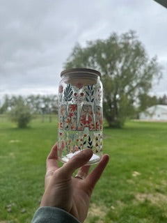 Mama Floral Glass Cup