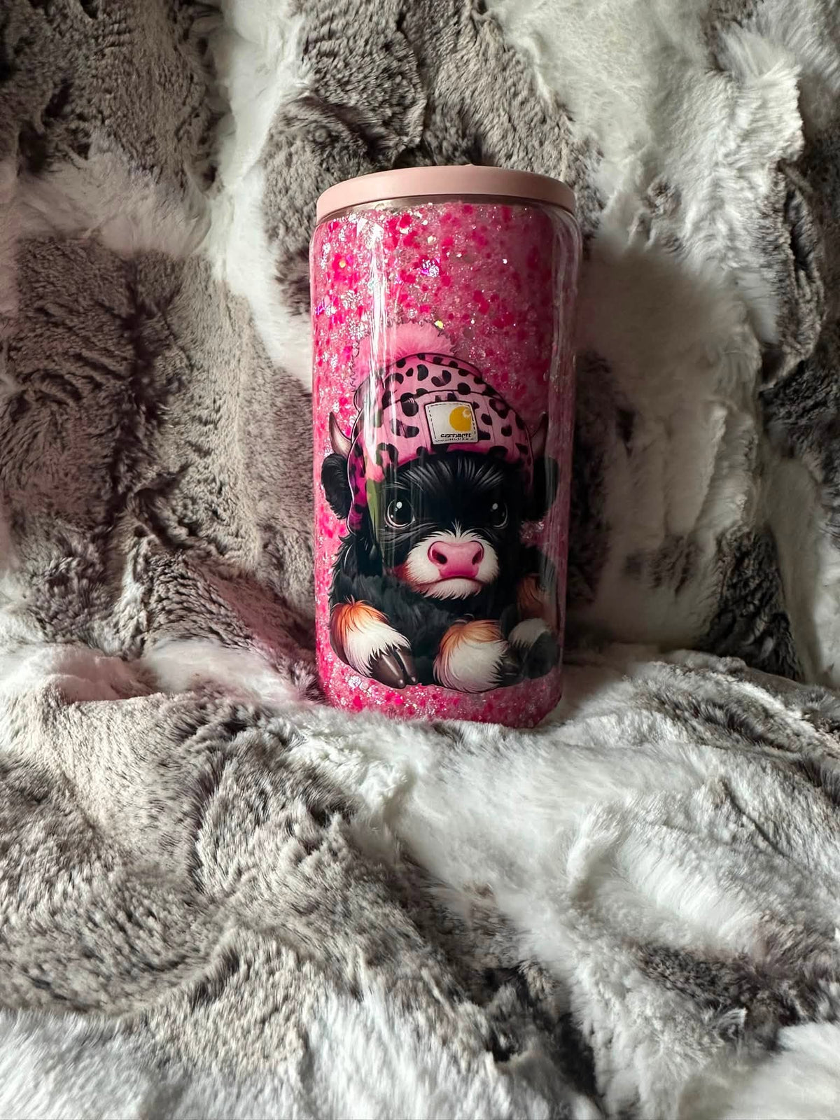 12 ounce Pink Heifer Sipper Tumbler