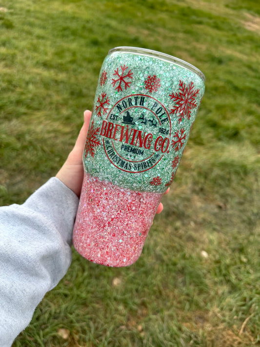 30 ounce Red & Green Epoxy Tumbler
