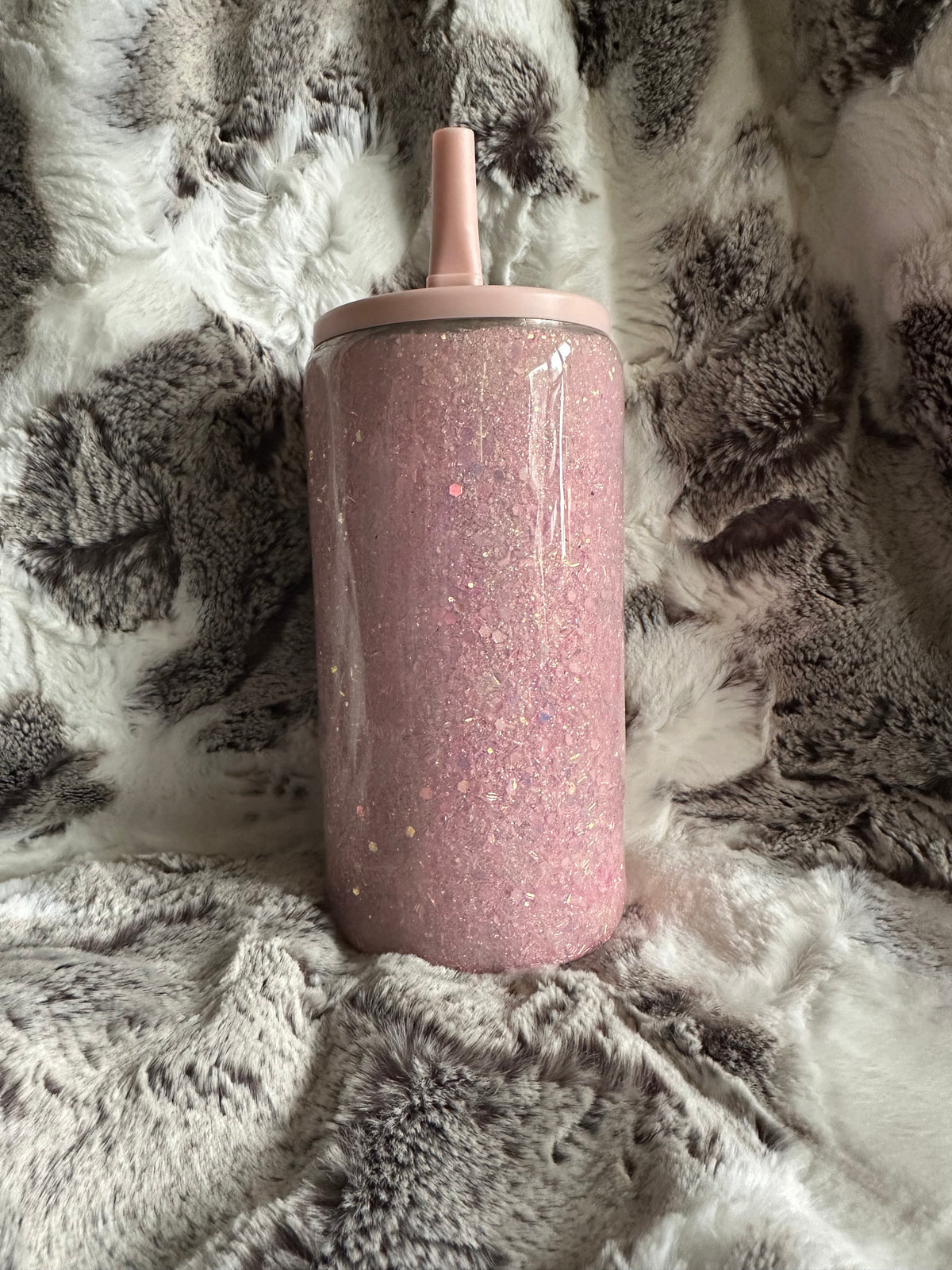 Light pink fall/cat sipper tumbler