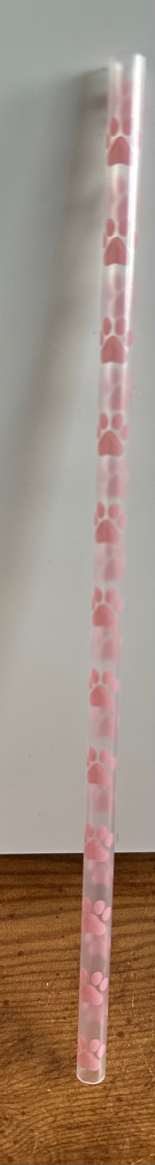 Pink Dog Paws Straw