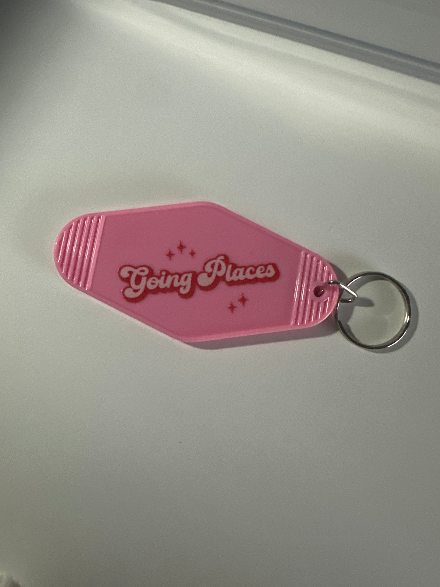 Going Places Pink Keychain