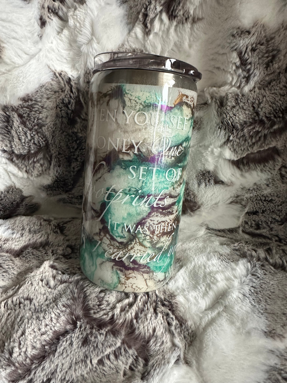 12 ounce skinny footprints tumbler