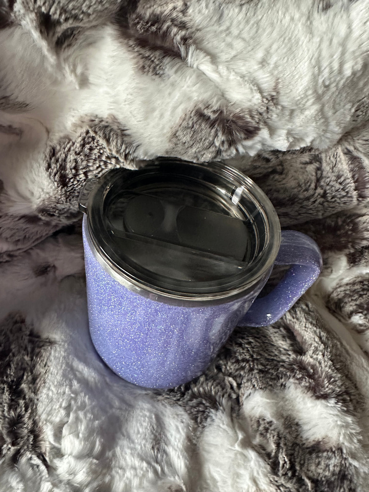 10 ounce Lavender Lord coffee tumbler