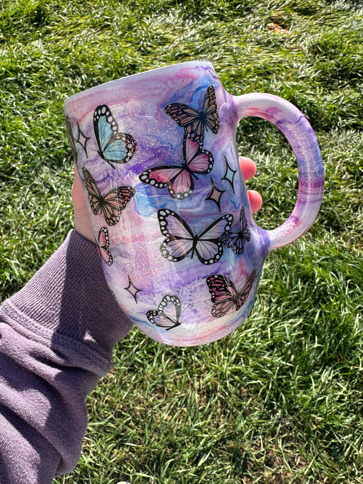16 ounce Stemmy Coffee Mug Butterflies