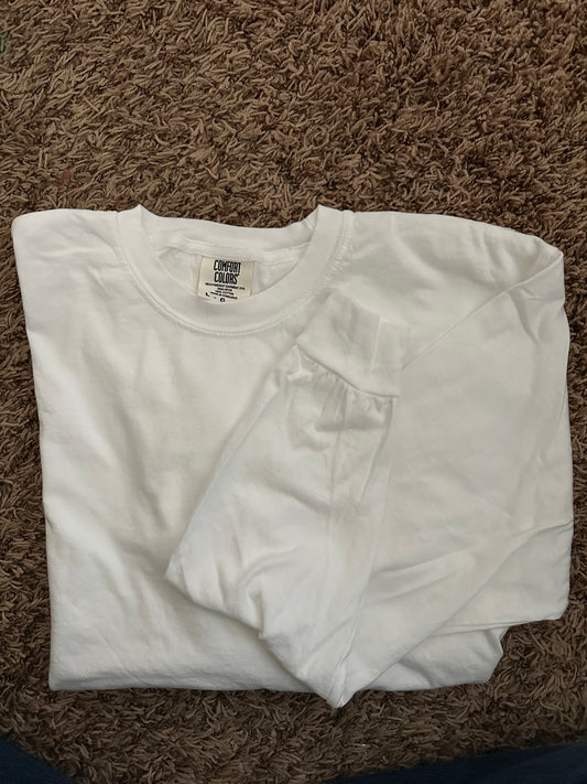 Comfort Colors Long Sleeve Short White