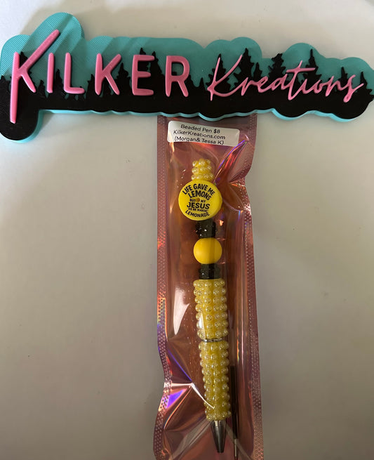 Lemon Pearl Beaded Pen