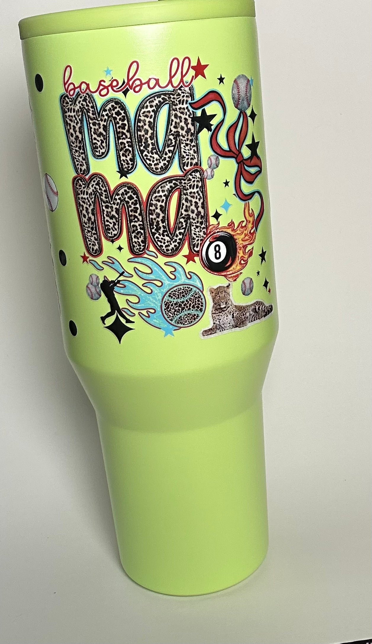 40 ounce Neon Melon Baseball Mama Sipper Tumbler