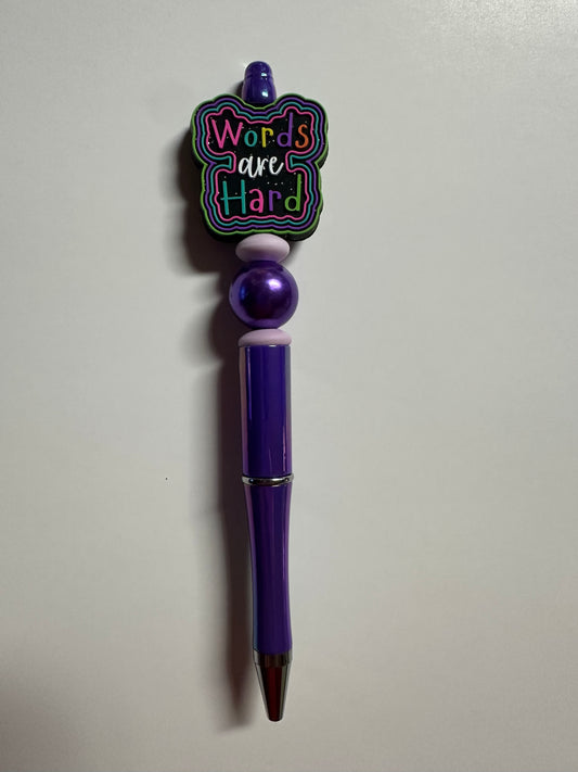 Purple Words are Hard Beaded Pen