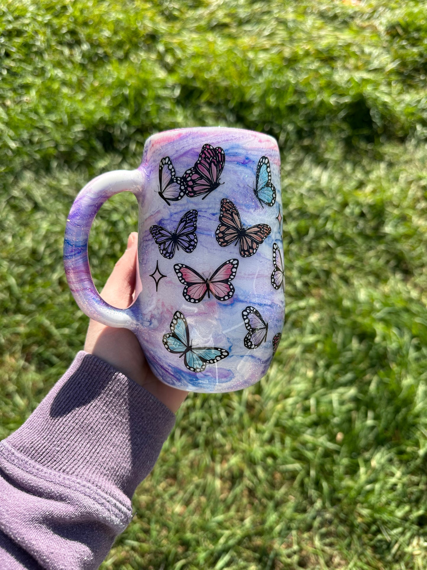 16 ounce Stemmy Coffee Mug Butterflies