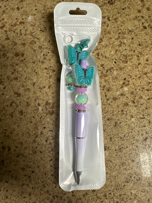 Butterfly Pen and Straw Charm