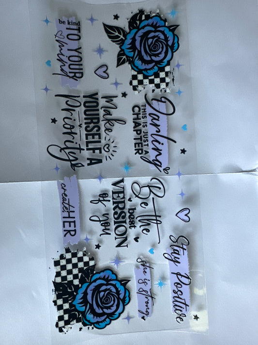 Positive Quotes Blue/Black/Purple Wrap
