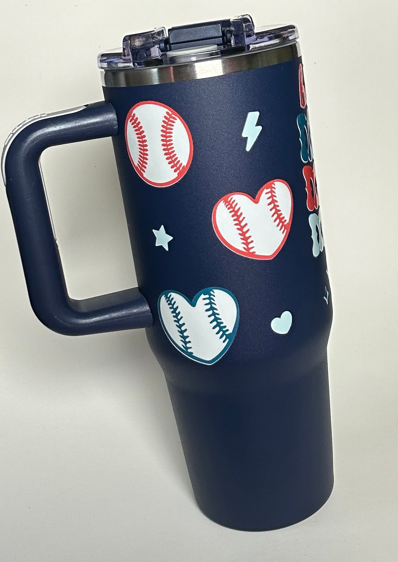 30 ounce Navy Stainless Steel Baseball Mama Tumbler