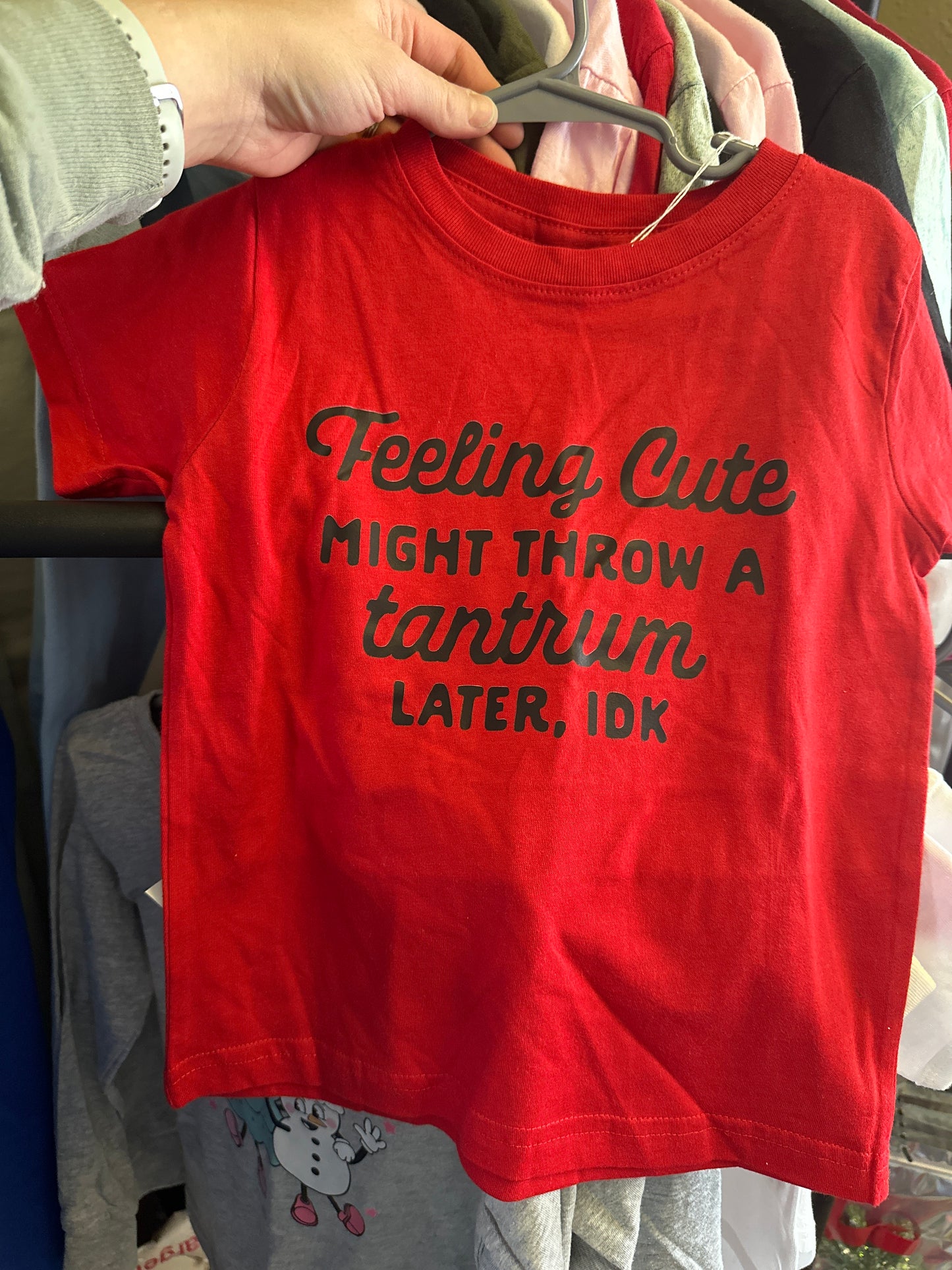 Rabbit skins brand toddler size 3 red t shirt- tantrum