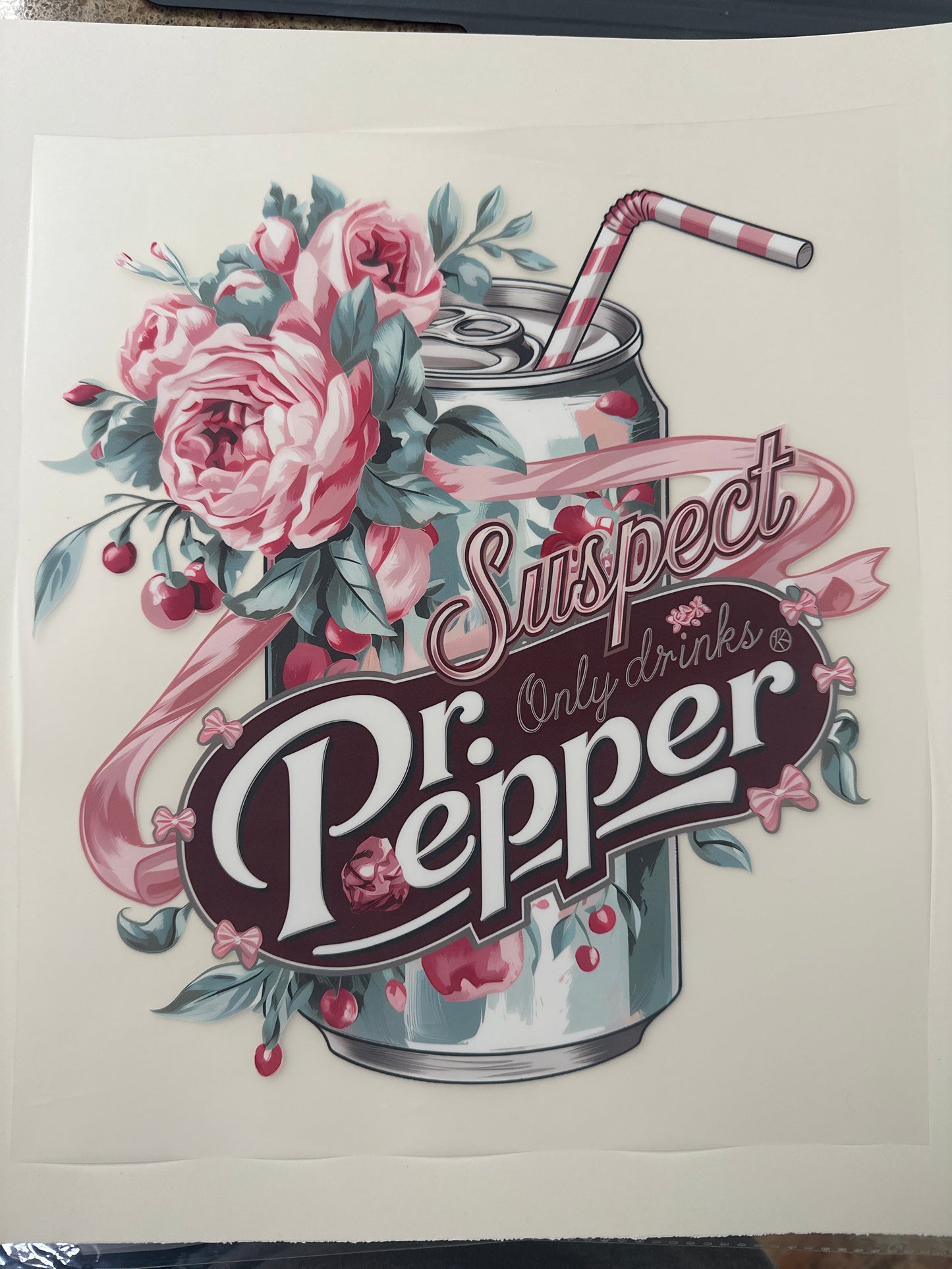 Suspect Only Drinks Dr Pepper Shirt Transfer
