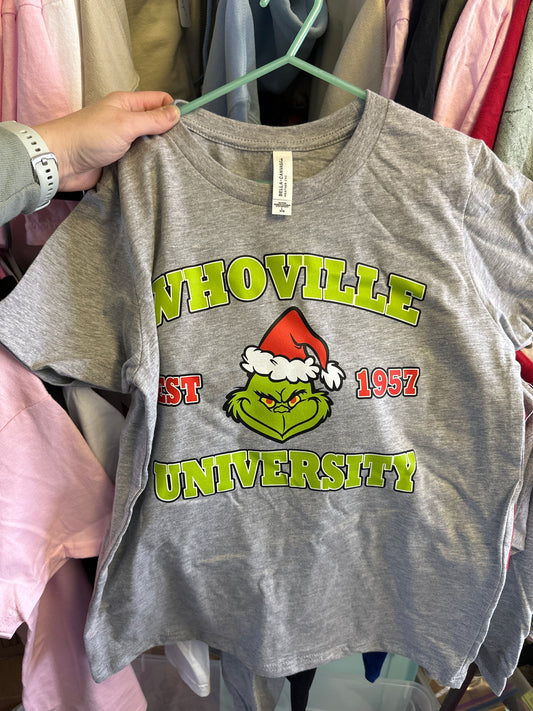 Bella Canvas brand grey t shirt youth size large- whoville