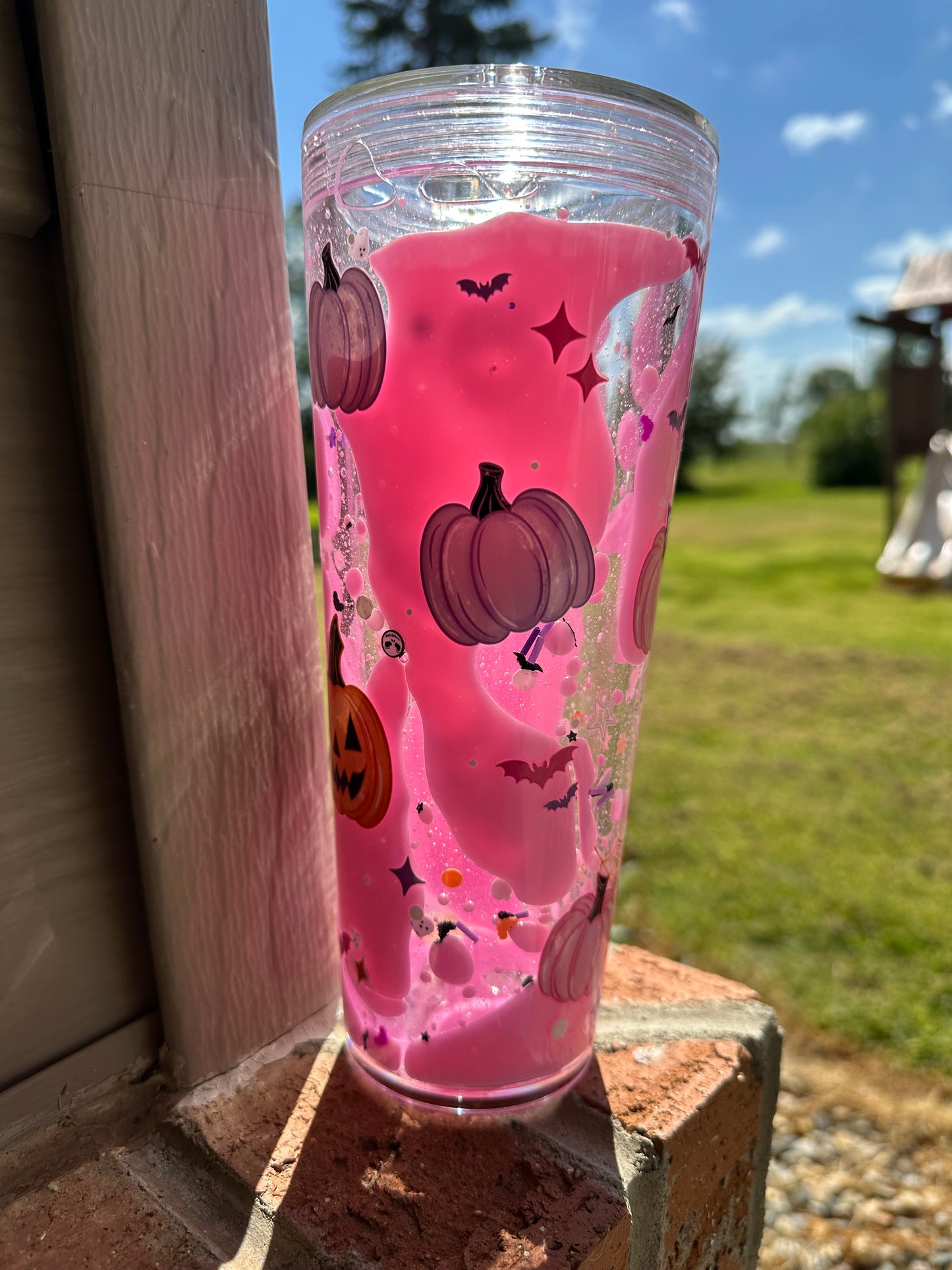 Pink lava 24 ounce tumbler pink pumpkins