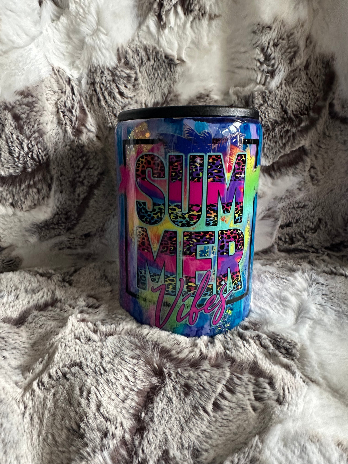 12 ounce thick can holder and tumbler. Summer vibes