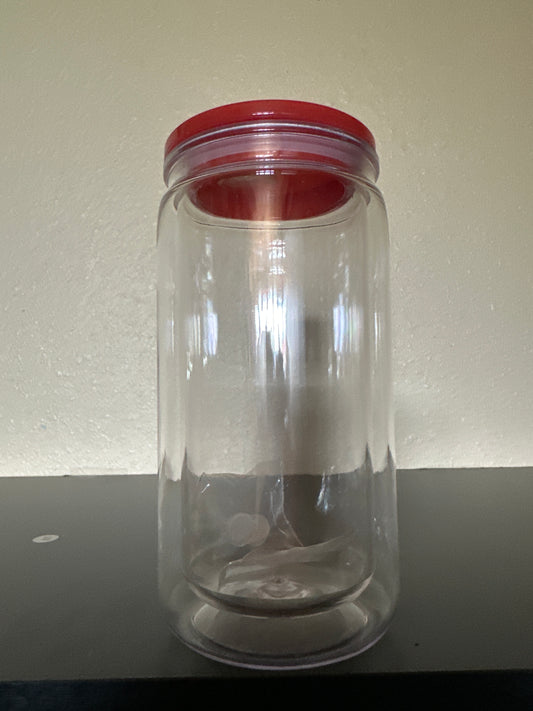 16 ounce acrylic tumbler-red lid