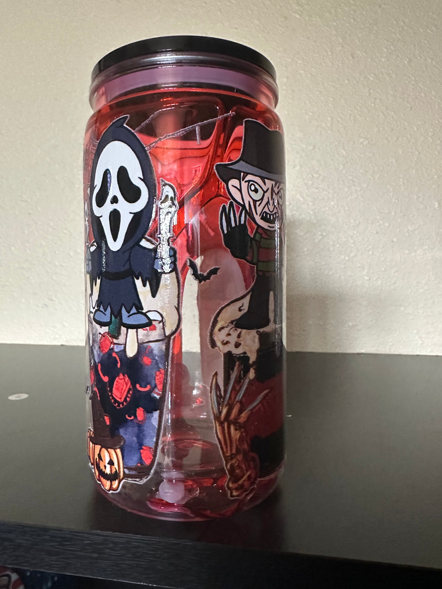 Creepy red drip 16 ounce tumbler
