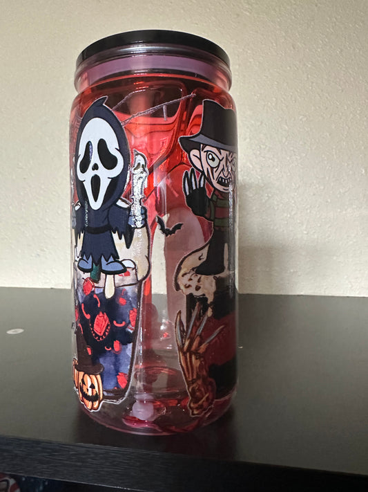 Creepy red drip 16 ounce tumbler