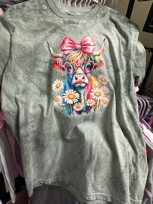 Size Large Green comfort colors t shirt heifer