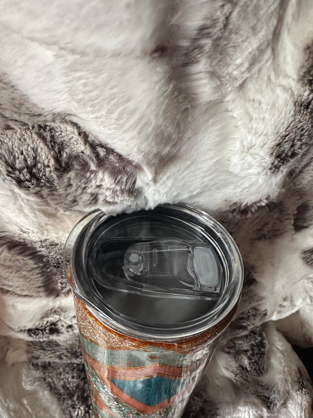 20 ounce brown and teal western tumbler