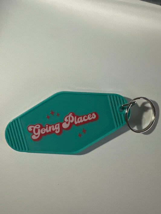 Going Places Turquoise Keychain