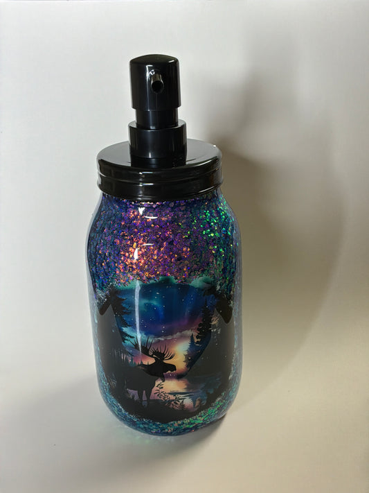 Quart Sized Soap Jar- Northern Lights and Moose