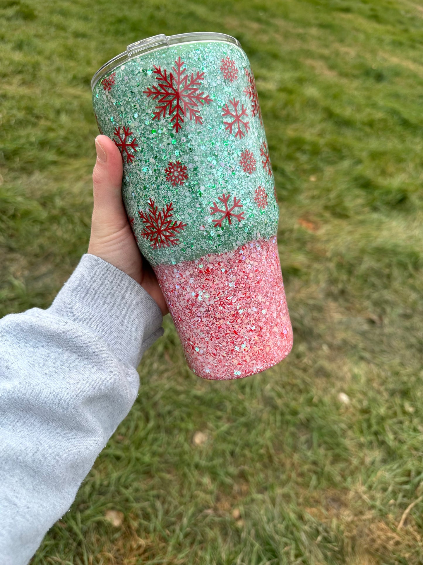 30 ounce Red & Green Epoxy Tumbler