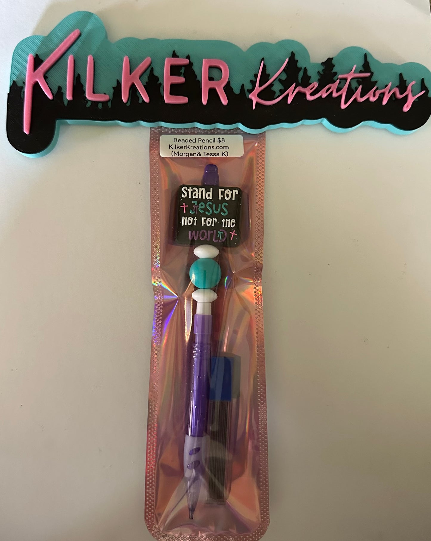 Purple mechanical pencil stand for Jesus