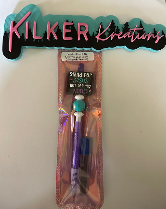 Purple mechanical pencil stand for Jesus