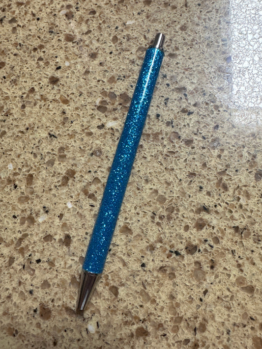 Bright Blue Glitter Pen