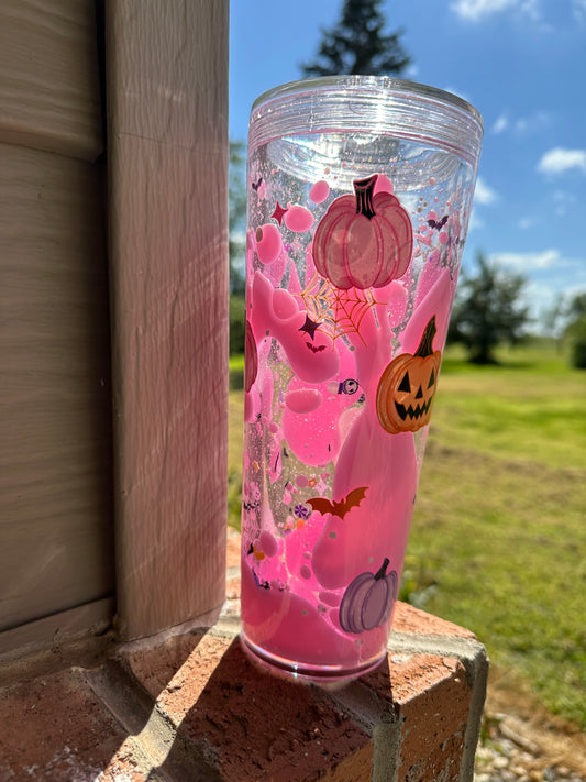 Pink lava 24 ounce tumbler pink pumpkins