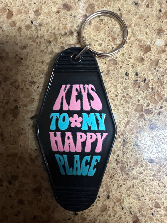 Keys to my happy place keychain