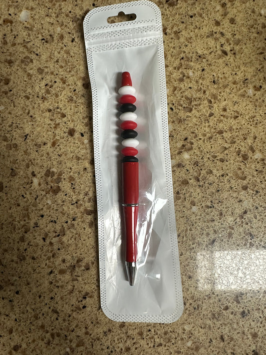 Red and Black Beaded Pen