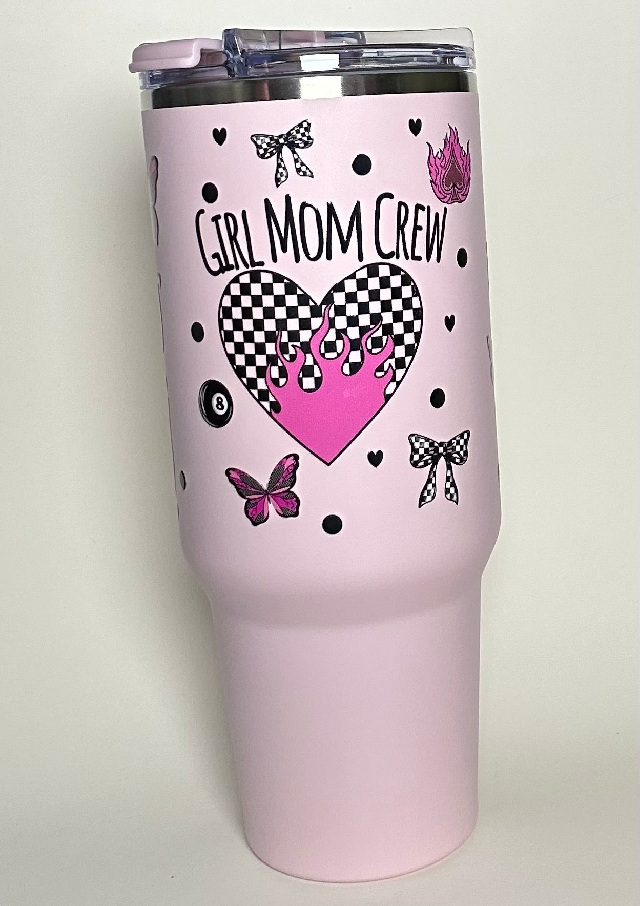 40 ounce Light Pink Tumbler- Girl Mom