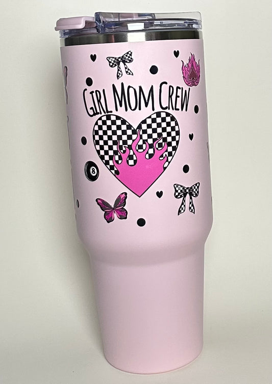 40 ounce Light Pink Tumbler- Girl Mom